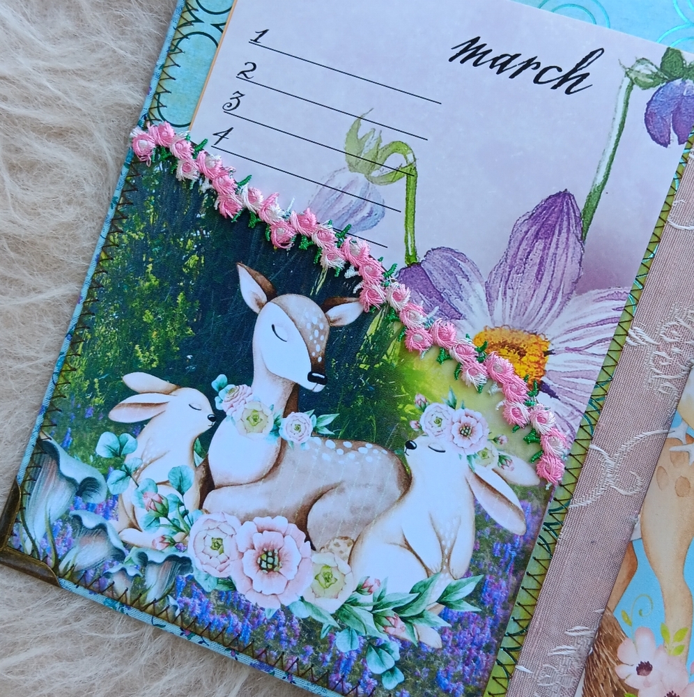 Boho Whimsical Forest Soft Cover Handmade Journal - Picture 4 of 15